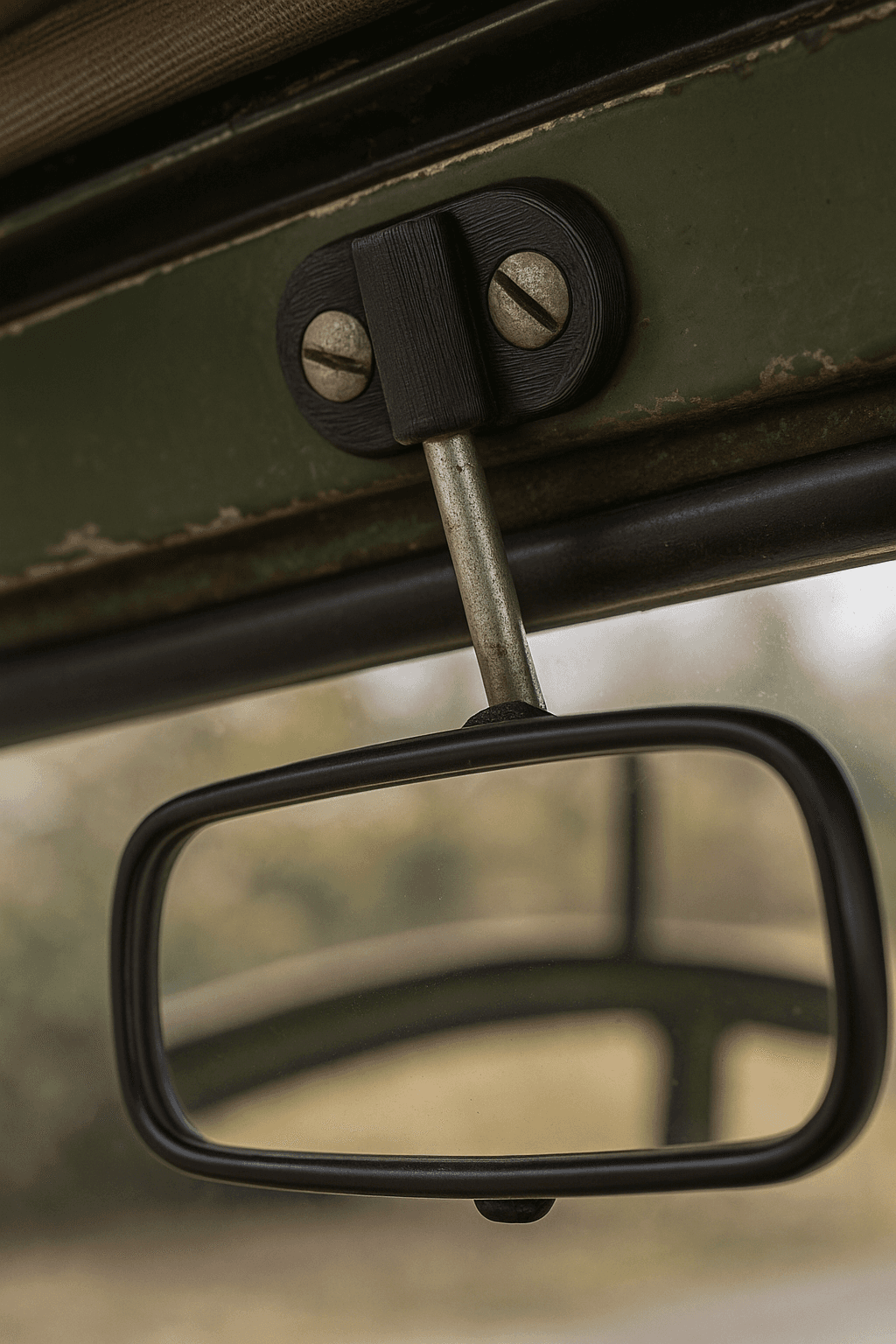 Support rétroviseur central Citroën 2CV AZAM – Fixation intérieure